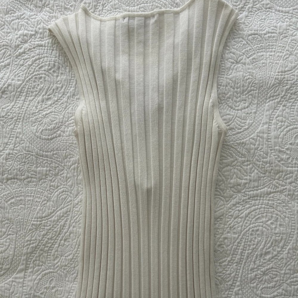 Belldini Cream Ribbed Tank Top - Picture 4 of 4